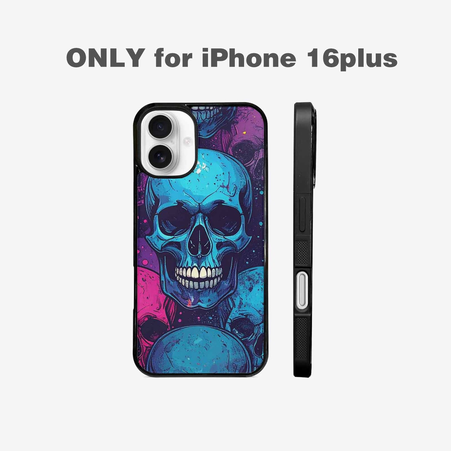 iPhone 16 Plus Case — Skulls Splatter Comic Custom, Custom Designed Case Cover