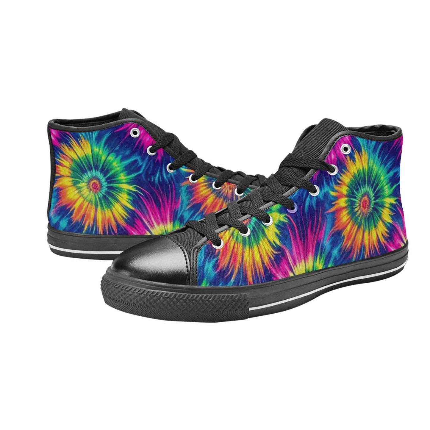 WOMEN'S Tie Dye - High Top Canvas Vibrant Chaos Shoes