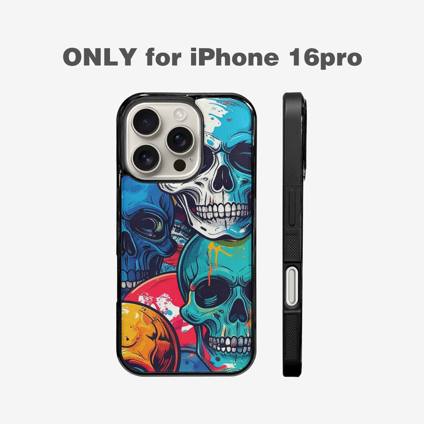 iPhone 16 Pro Case — Graffiti Skull Art Seamless Pattern Vibrant, Custom Made Phone Cover