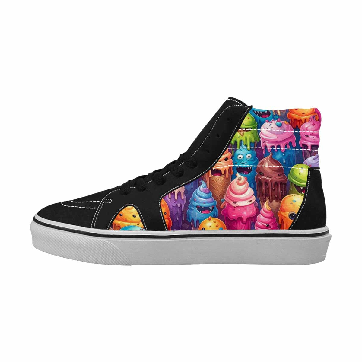 MEN'S Melting Ice Cream Monster High Top Canvas Surreal Custom Shoes