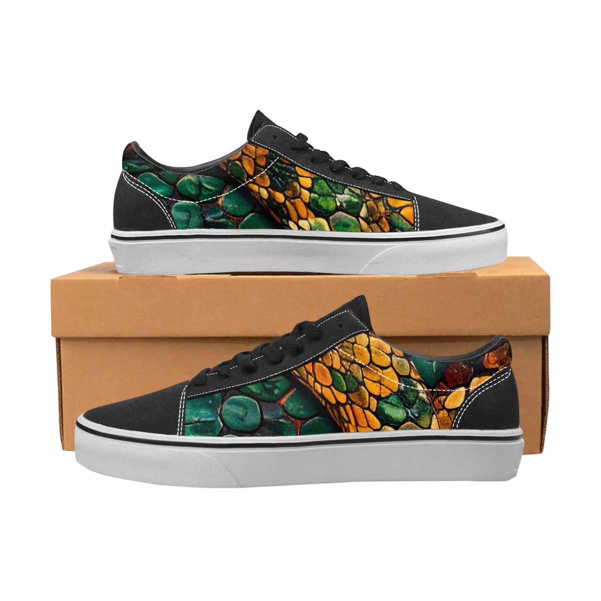 MEN'S Snake Skin Reptile Canvas Lace-Up Y2K Sneakers