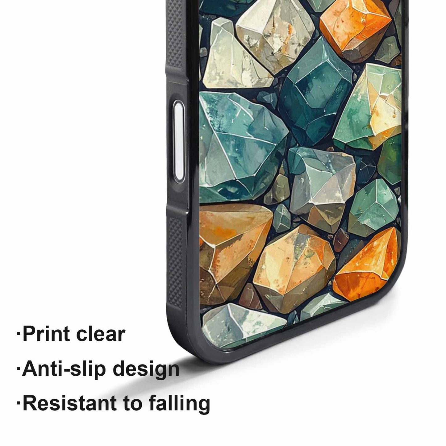 iPhone 17 Pro Case — Glossy Reptile Crystal Shard Original Art, Custom Print Case Cover