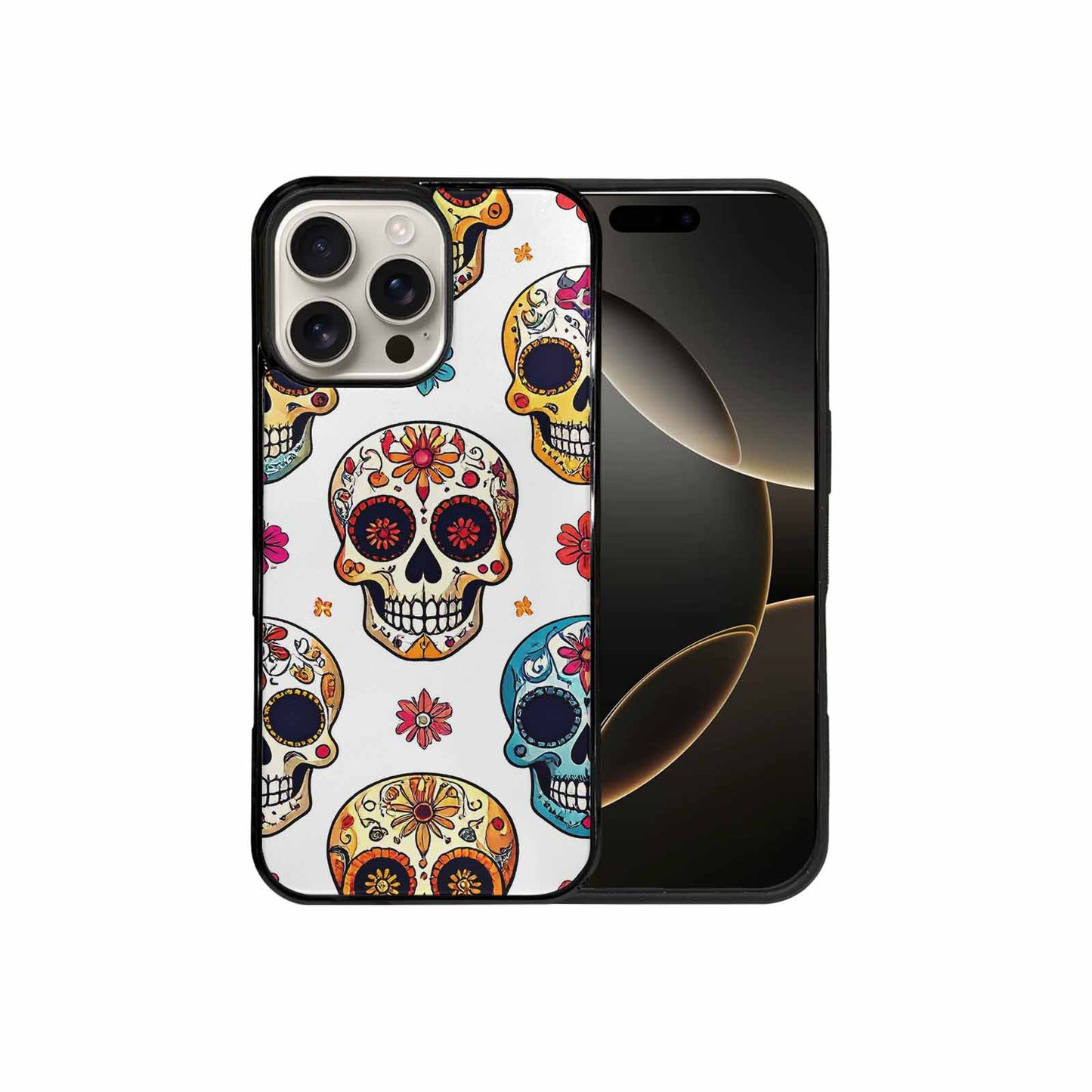 iPhone 16 Pro Max Case — Vibrant Skull Seamless, Unique Phone Case Design
