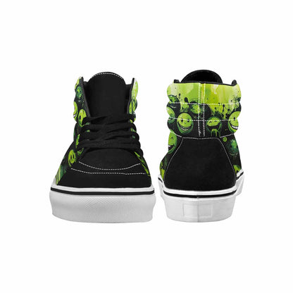 MEN'S Melting Moon Smiley High Top Canvas Vivid Custom Sneakers