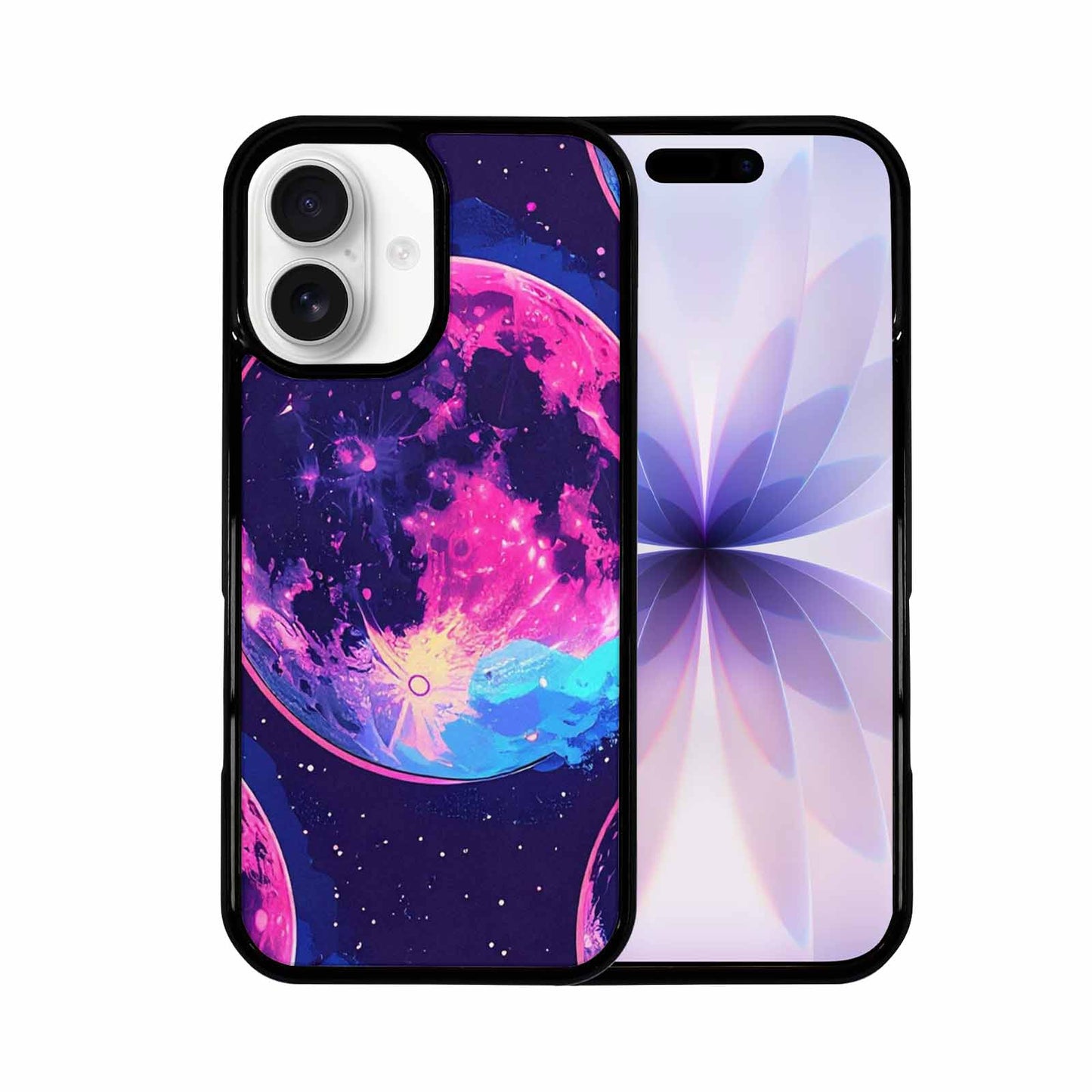 iPhone 17 Case — Neon Winter Moon Cartoon Cute, Custom Print Case Cover