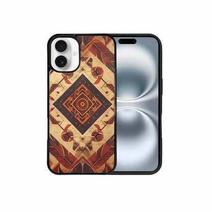 iPhone 16 Plus Case — Native American Geometric Pattern Arrows Feathers, Custom Phone Case
