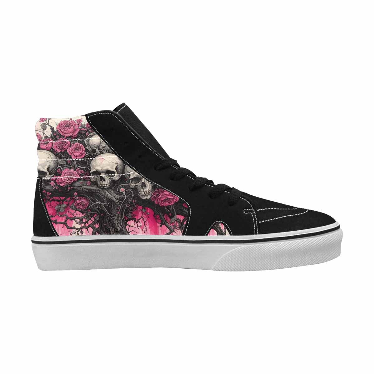 MEN'S Skull Roses High Top Canvas Kaleidoscope Sneakers