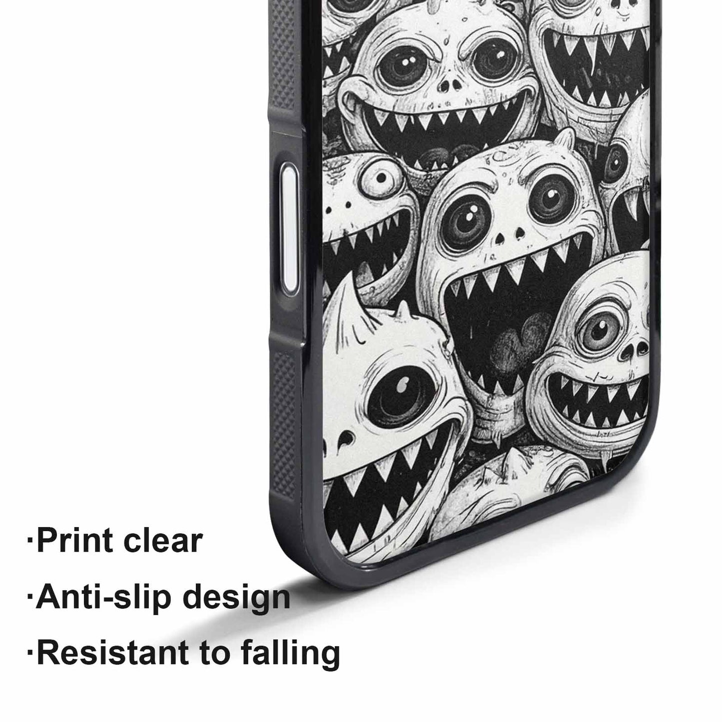 iPhone 17 Pro Max Case — Black And White Monster Original Art, Custom Art Phone Cover