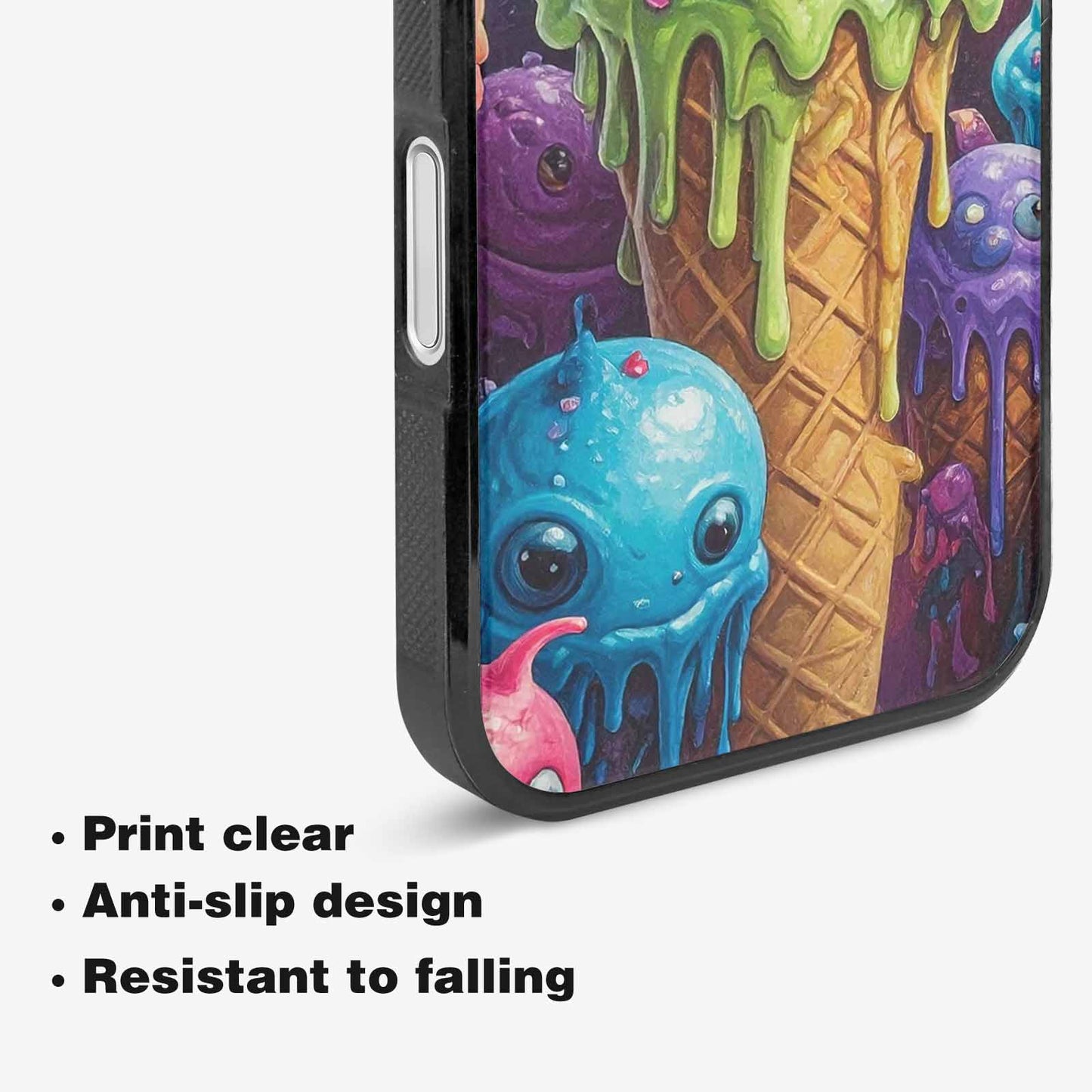 iPhone 16 Plus Case — Melting Ice Cream Monster Charac, Custom Printed Phone Case