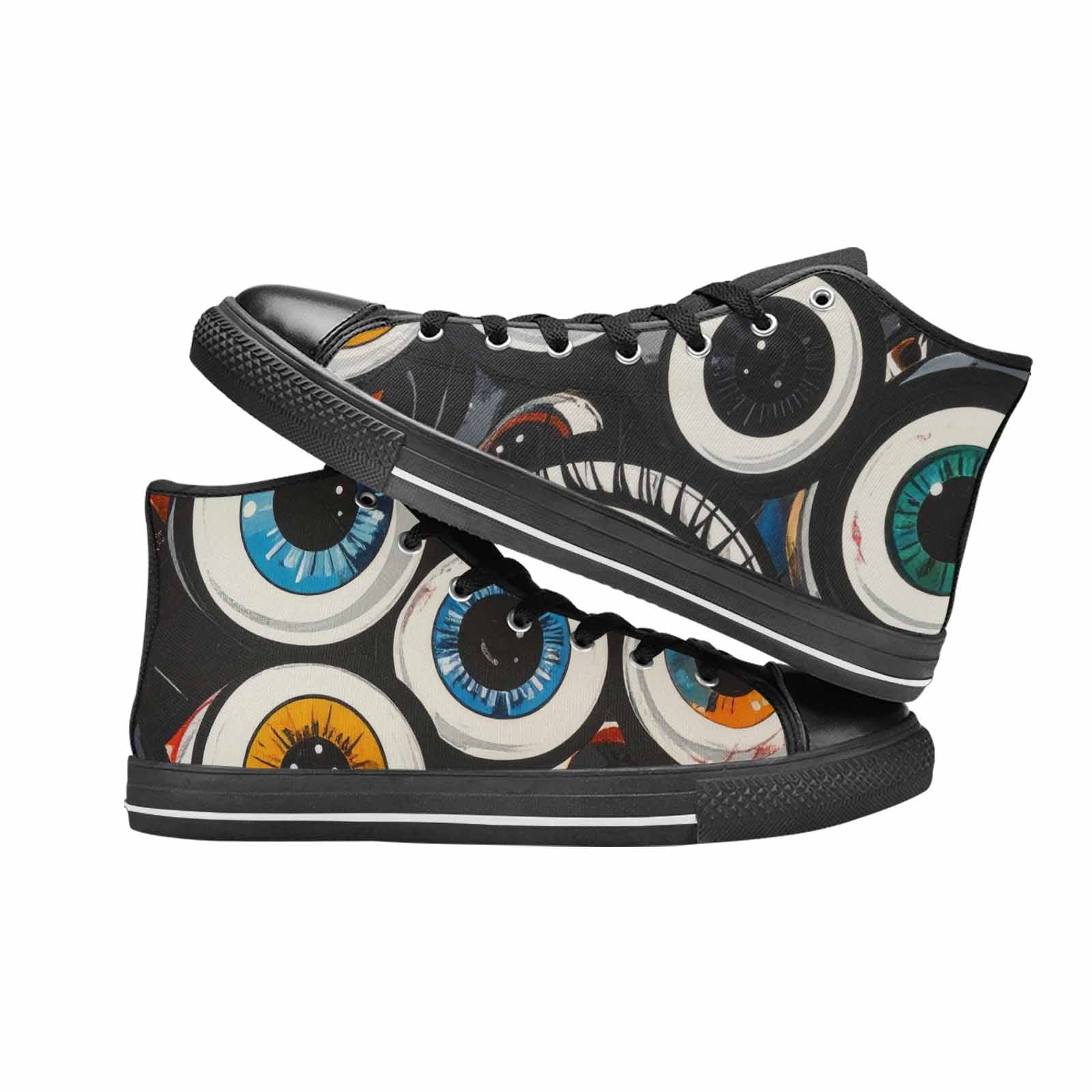 WOMEN'S Googly Cartoon Eyeballs High Top Canvas Y2K Sneakers