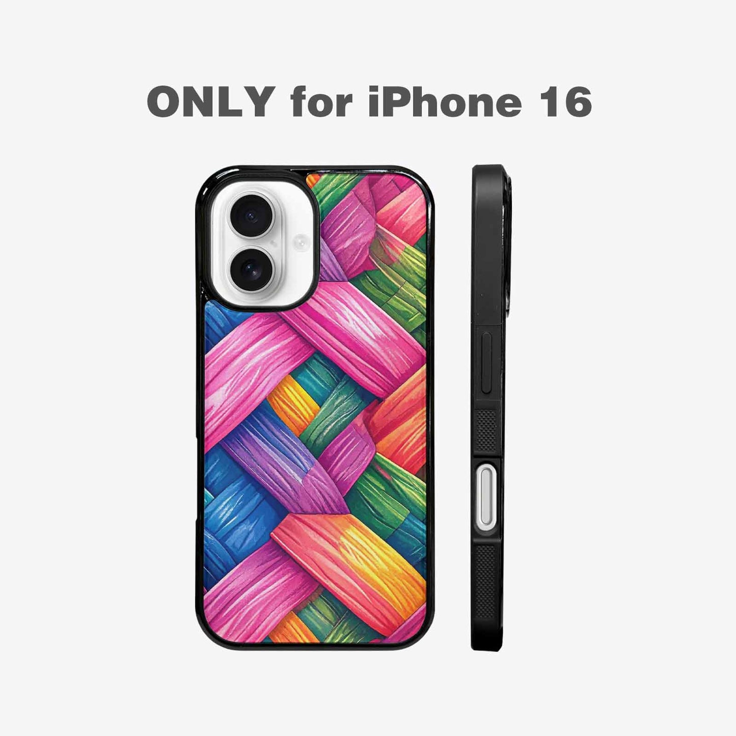 iPhone 16 Case — Polysexual Flag Color Theme Small Rainbow, Custom Print Case Cover