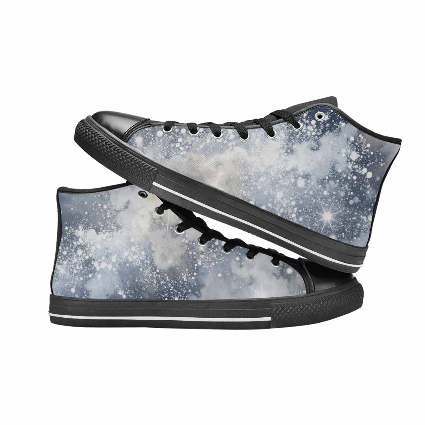 MEN'S Galaxy Art - High Top Canvas Vibrant Chaos Custom Sneakers
