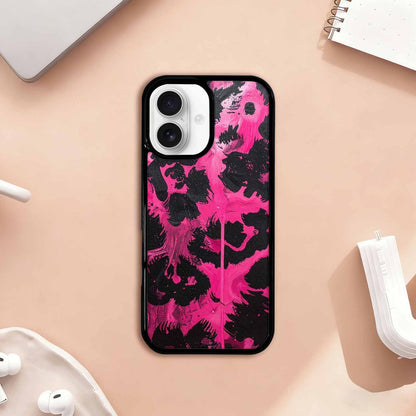 iPhone 17 Case — Black &amp; Pink Ink Animal Print, Custom Phone Case