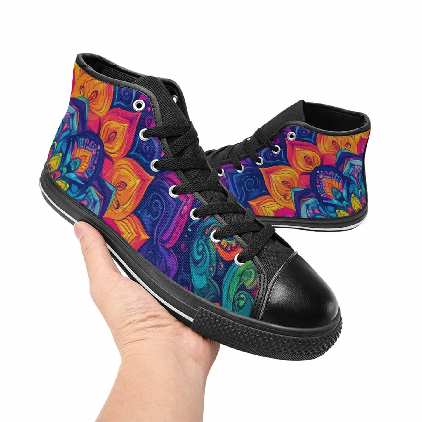 WOMEN'S Tie Dye Mandala High Top Canvas Y2K Custom Sneakers