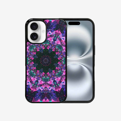 iPhone 16 Case — Crystal Mandala Art Seamless Pattern Vibrant, Customized Protective Case