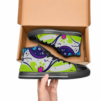 MEN'S Acid Wash Cartoon High Top Canvas Surreal Sneakers