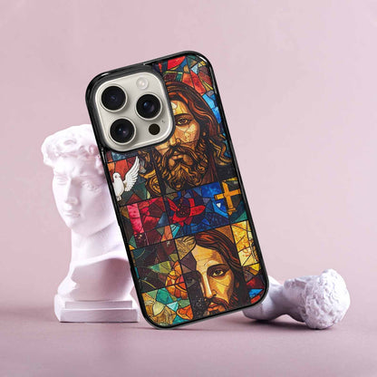 iPhone 16 Pro Case — Jesus Face Small Cross And Faith, Personalized Phone Case
