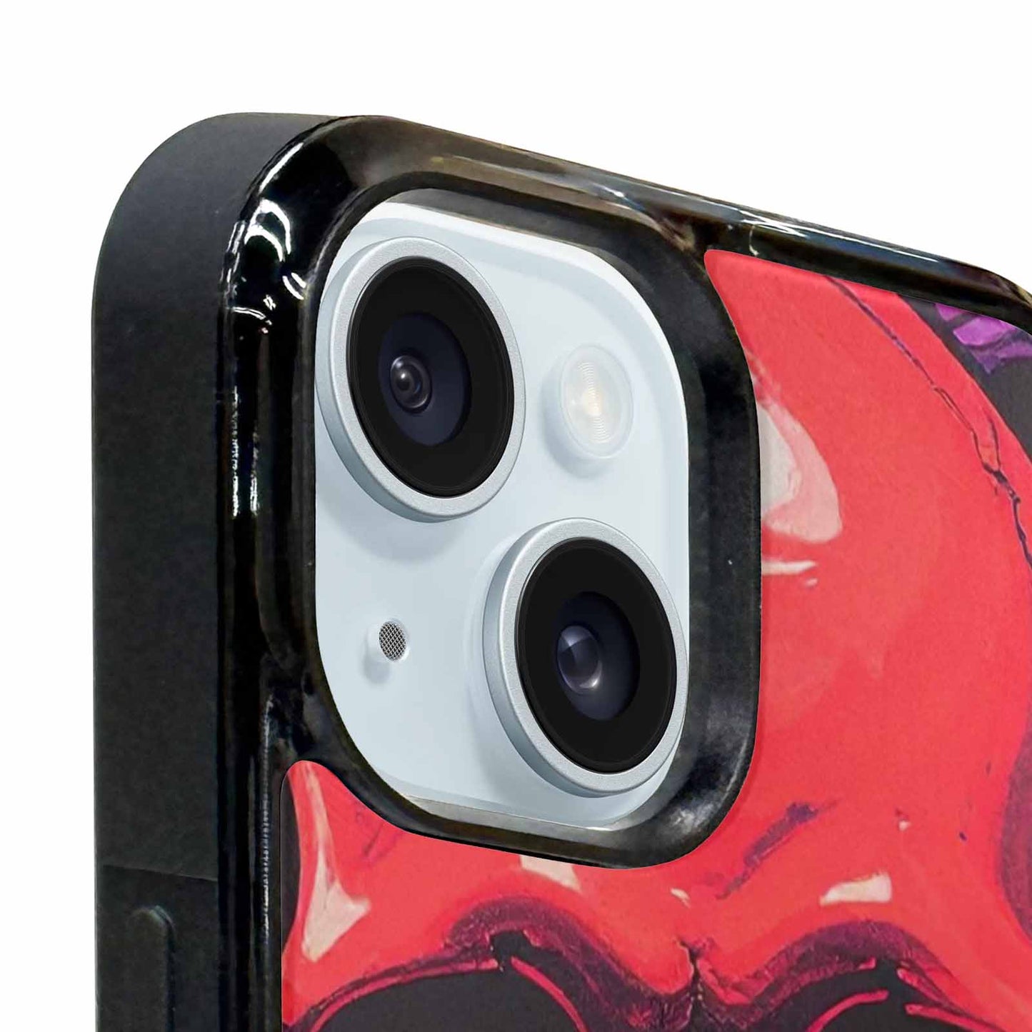 iPhone 15 Plus Case — Red Purple Skeletons Neon Drip Melting, Original Design Phone Case