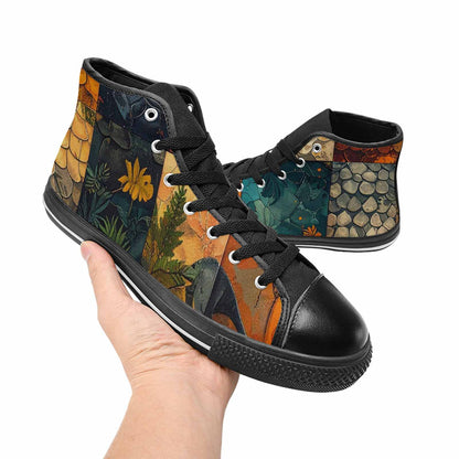 MEN'S Dinosaur Silhouette High Top Canvas Aesthetic Custom Sneakers