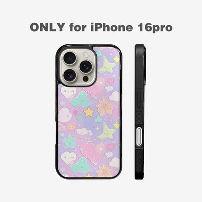 iPhone 16 Pro Case — Cute Kawaii Style Generic Icons Stars, Personalized Phone Case
