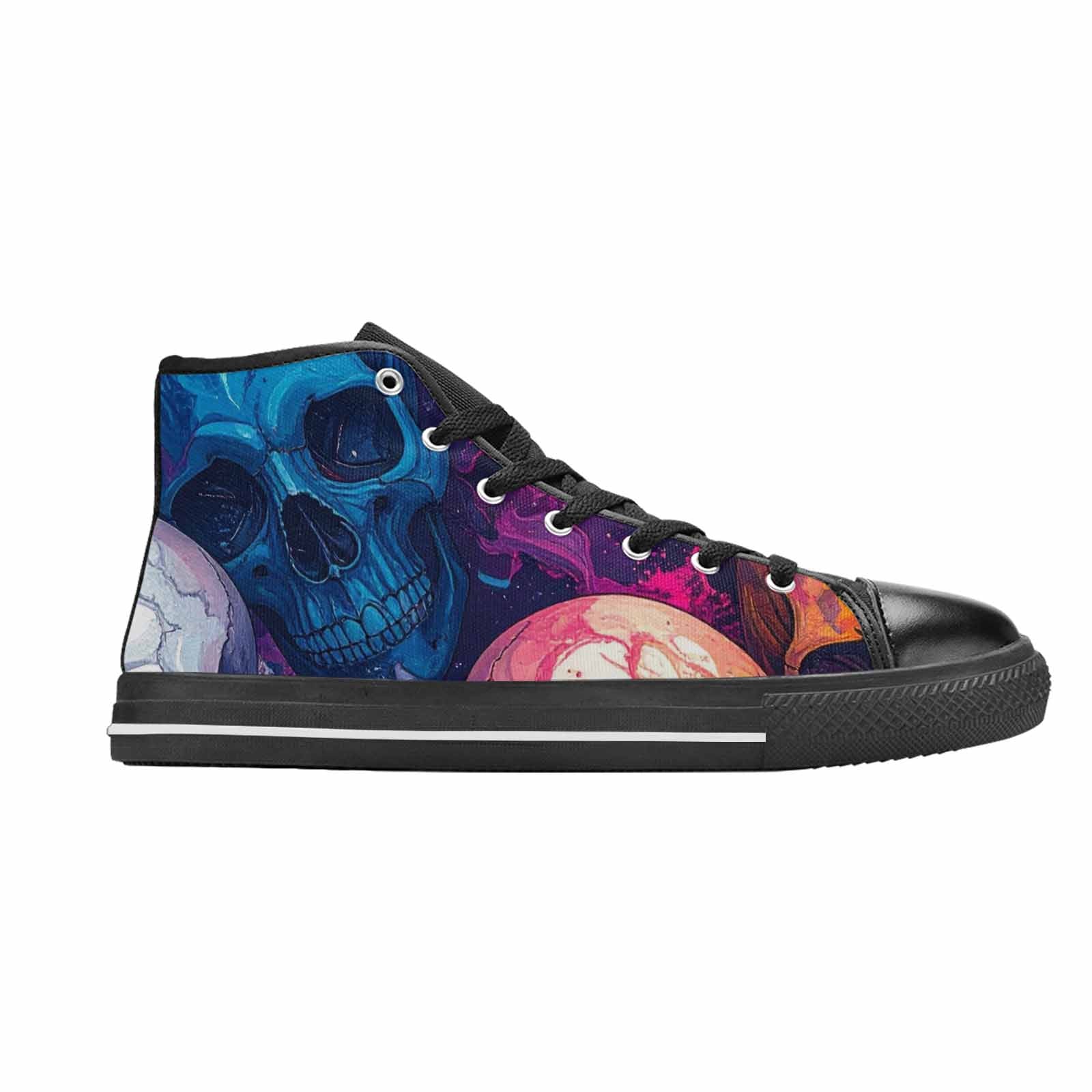WOMEN'S Marble Skull High Top Canvas Aesthetic Sneakers
