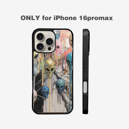 iPhone 16 Pro Max Case — Aliens Marblemelting Aliens Pa Eif, Custom Art Phone Cover
