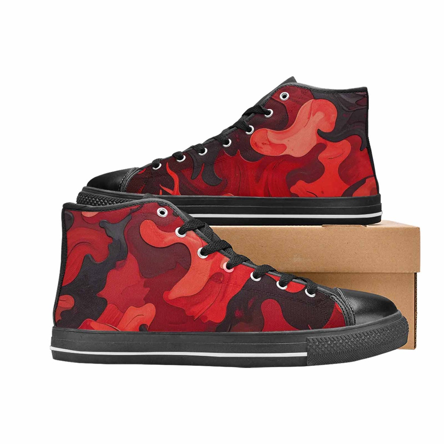 MEN'S Military Camouflage Blotch High Top Canvas Vivid Custom Sneakers