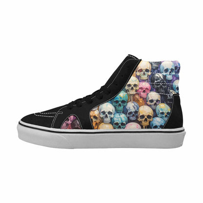MEN'S Skulls  Marble Skulls High Top Canvas Vibrant Chaos Custom Sneakers