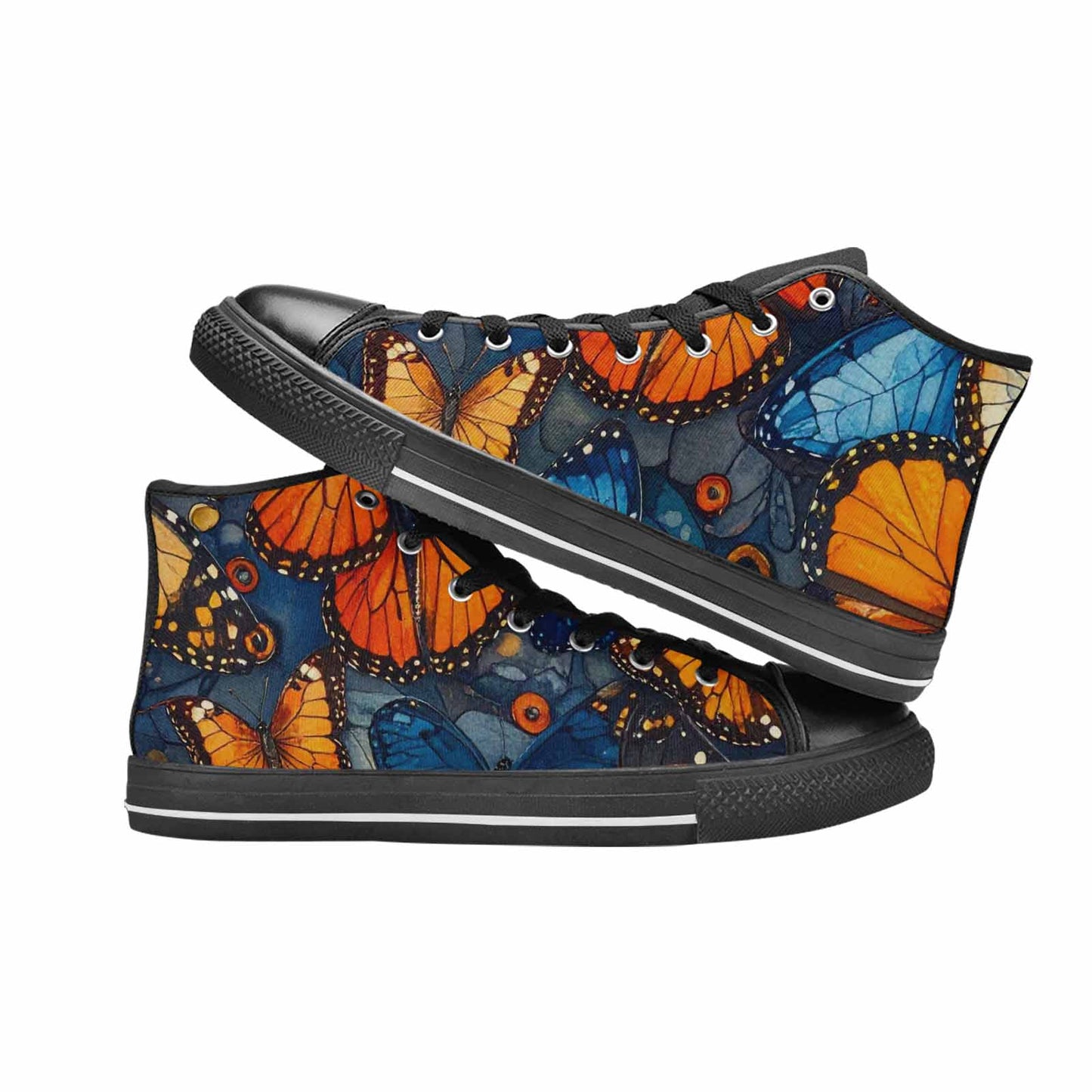 MEN'S Butterfly Wing High Top Canvas Wallpaper Art Sneakers