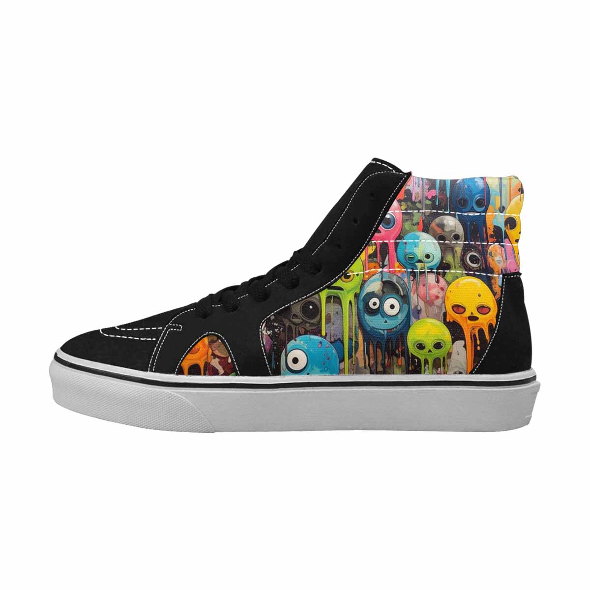 MEN'S Aliens  Camo Melting High Top Canvas Dreamlike Custom Shoes
