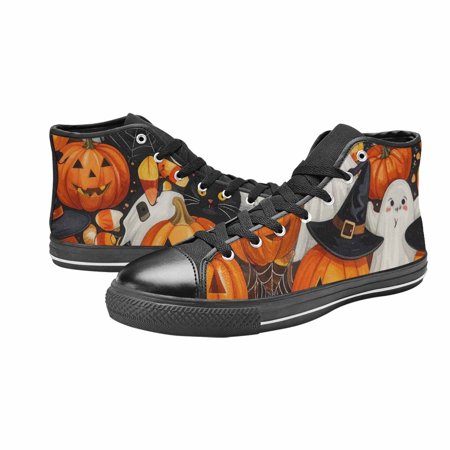 WOMEN'S Halloween High Top Canvas Wallpaper Art Custom Shoes
