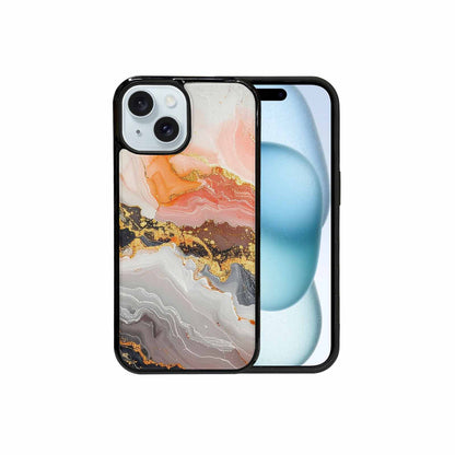 iPhone 15 Case — Marble Vein Marble Veins Pattern Hundreds, Customized Protective Case