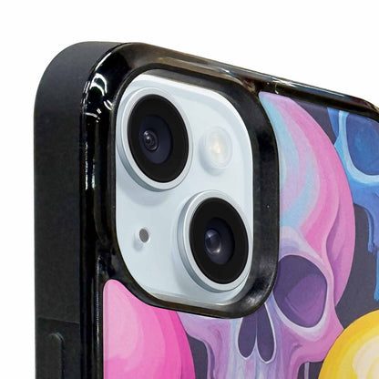 iPhone 15 Case — Dripping Candy Skulls, Custom Printed Phone Case
