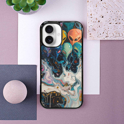 iPhone 16 Case — Aliens Marblealiens Pattern Fjy, Custom Print Case Cover