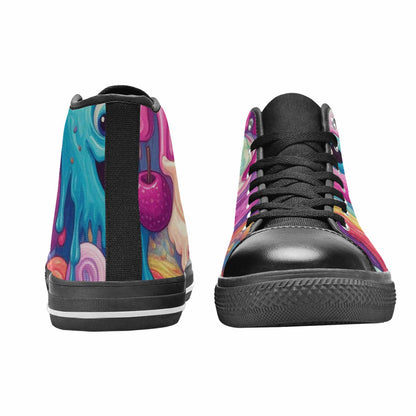WOMEN'S Melting Icecream Monster Cherry High Top Canvas Aesthetic Custom Shoes
