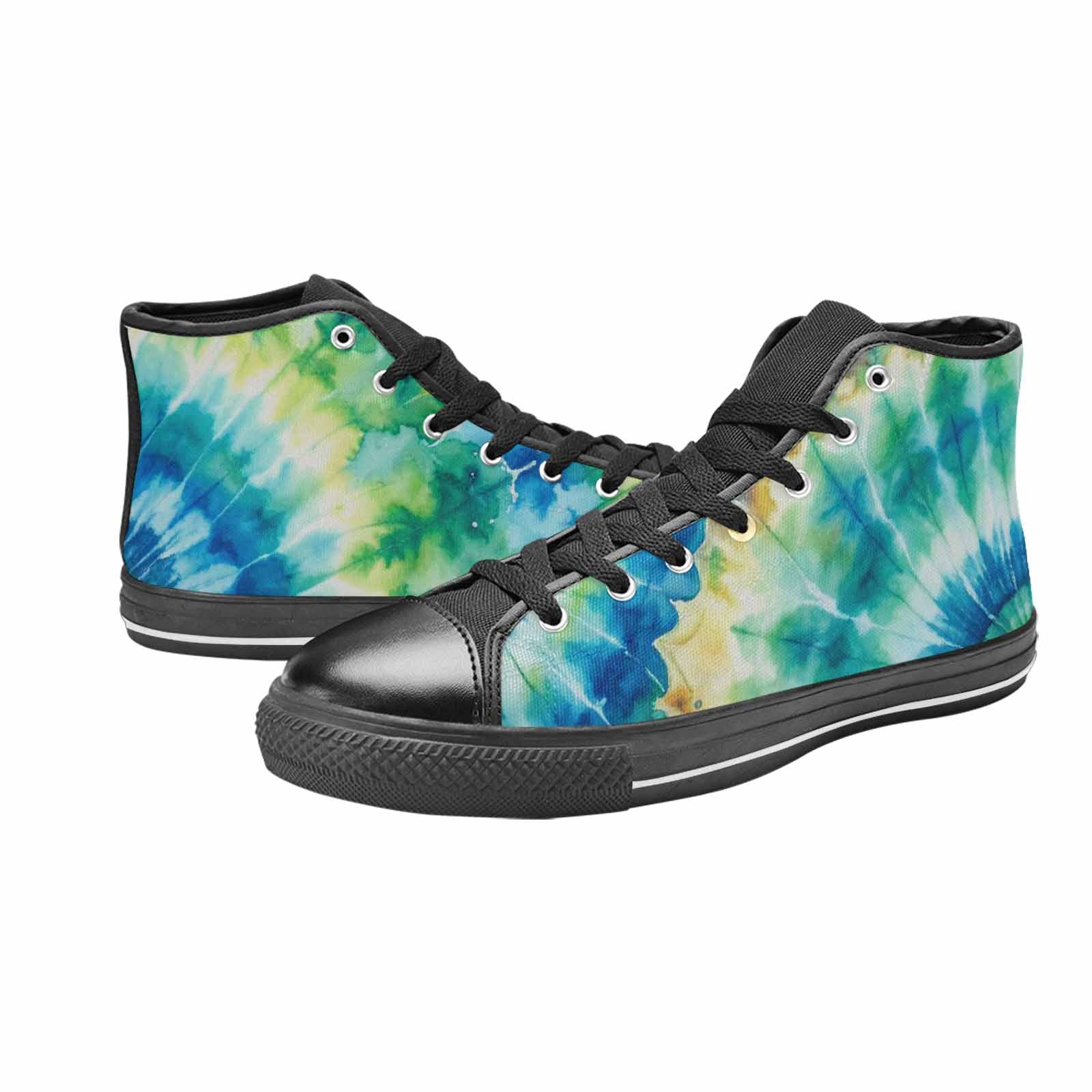 MEN'S Tie Dye Swirl High Top Canvas Dark Academia Shoes