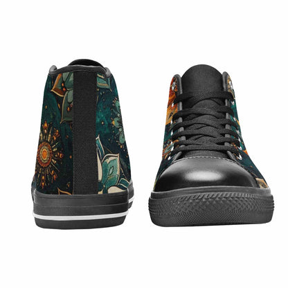 MEN'S Mandala High Top Canvas Grunge Custom Sneakers