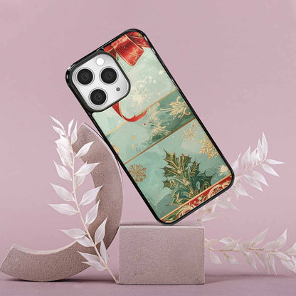 iPhone 15 Pro Max Case — Christmas Wrapping Paper Pattern Art Wallpaper, Custom Art Phone Cover