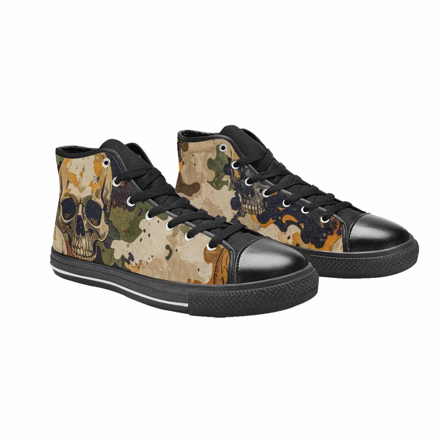 MEN'S Military Camo Skull High Top Canvas Dreamcore Shoes