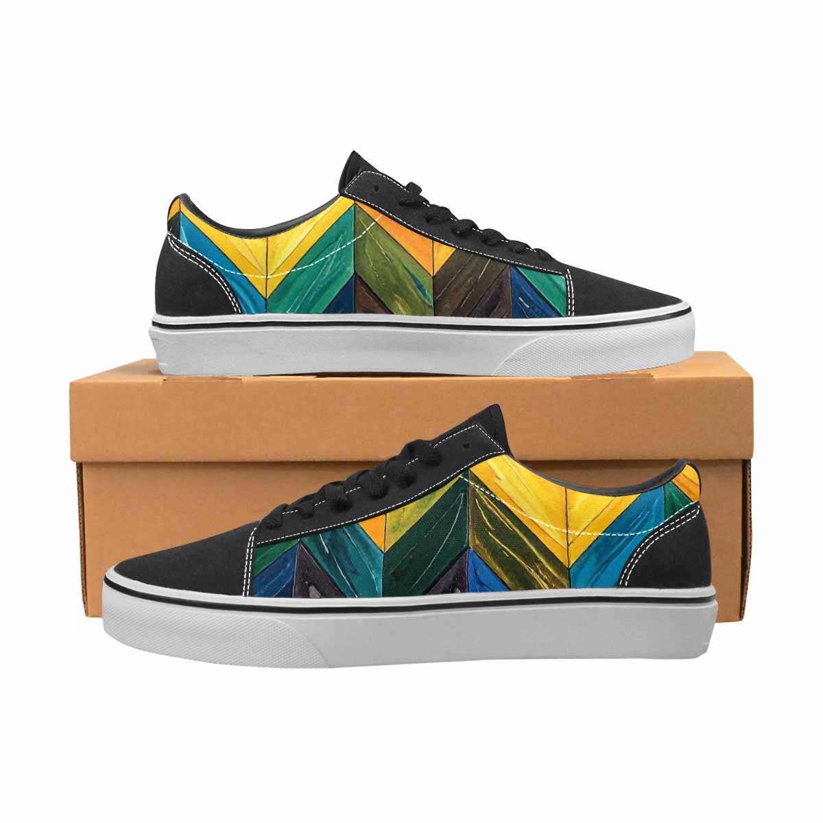 MEN'S Progress Pride Flag Canvas Lace-Up Vibrant Chaos Shoes