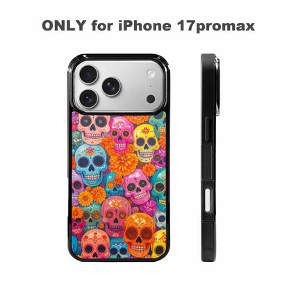iPhone 17 Pro Max Case — Ornate Candy Color Skull Gothic Skulls, Unique Phone Case Design