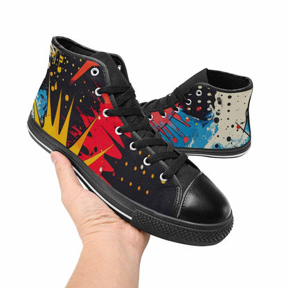 WOMEN'S Comic Book Halftone High Top Canvas Cottagecore Shoes