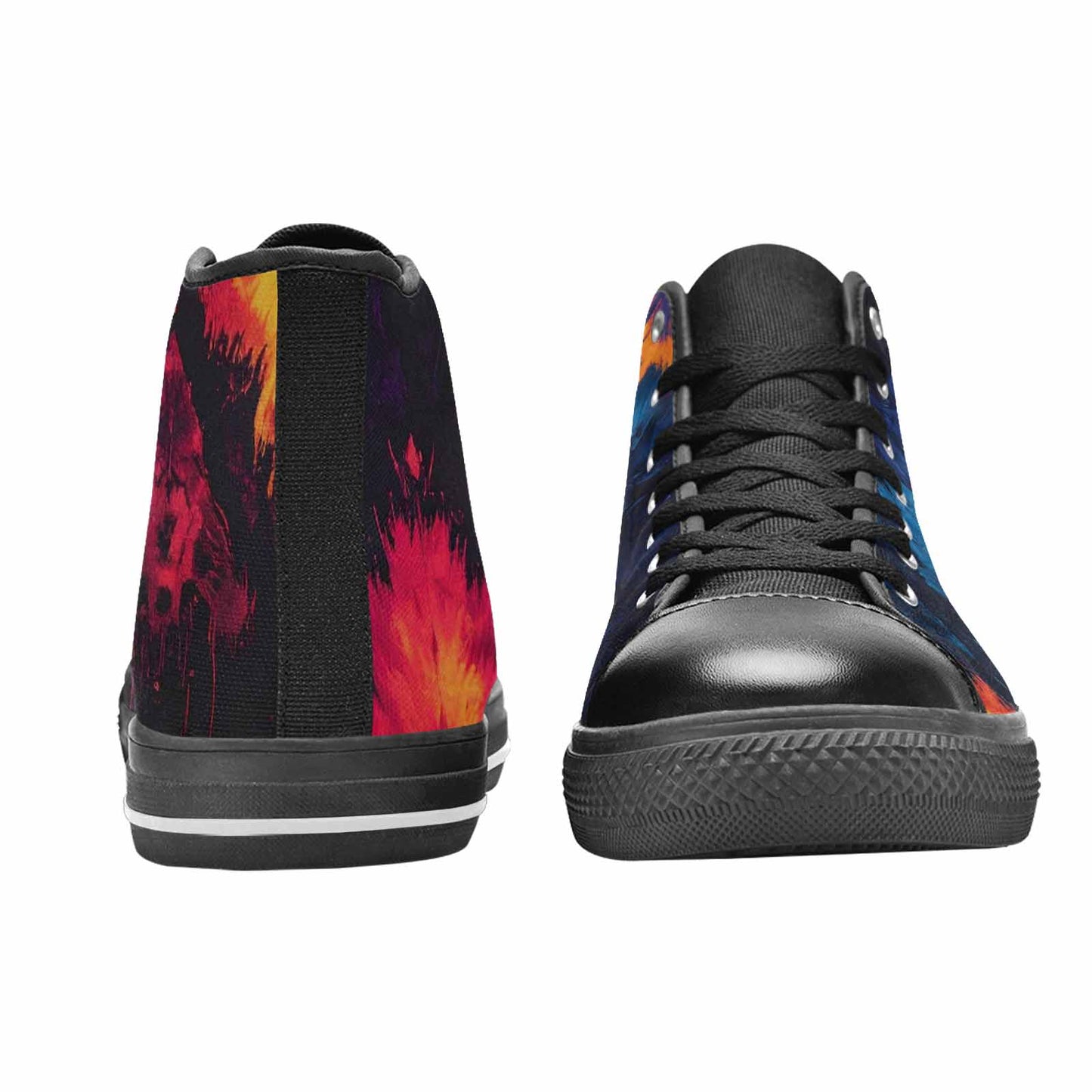 MEN'S Tie Dye Dark High Top Canvas Neon Fantasy Custom Shoes
