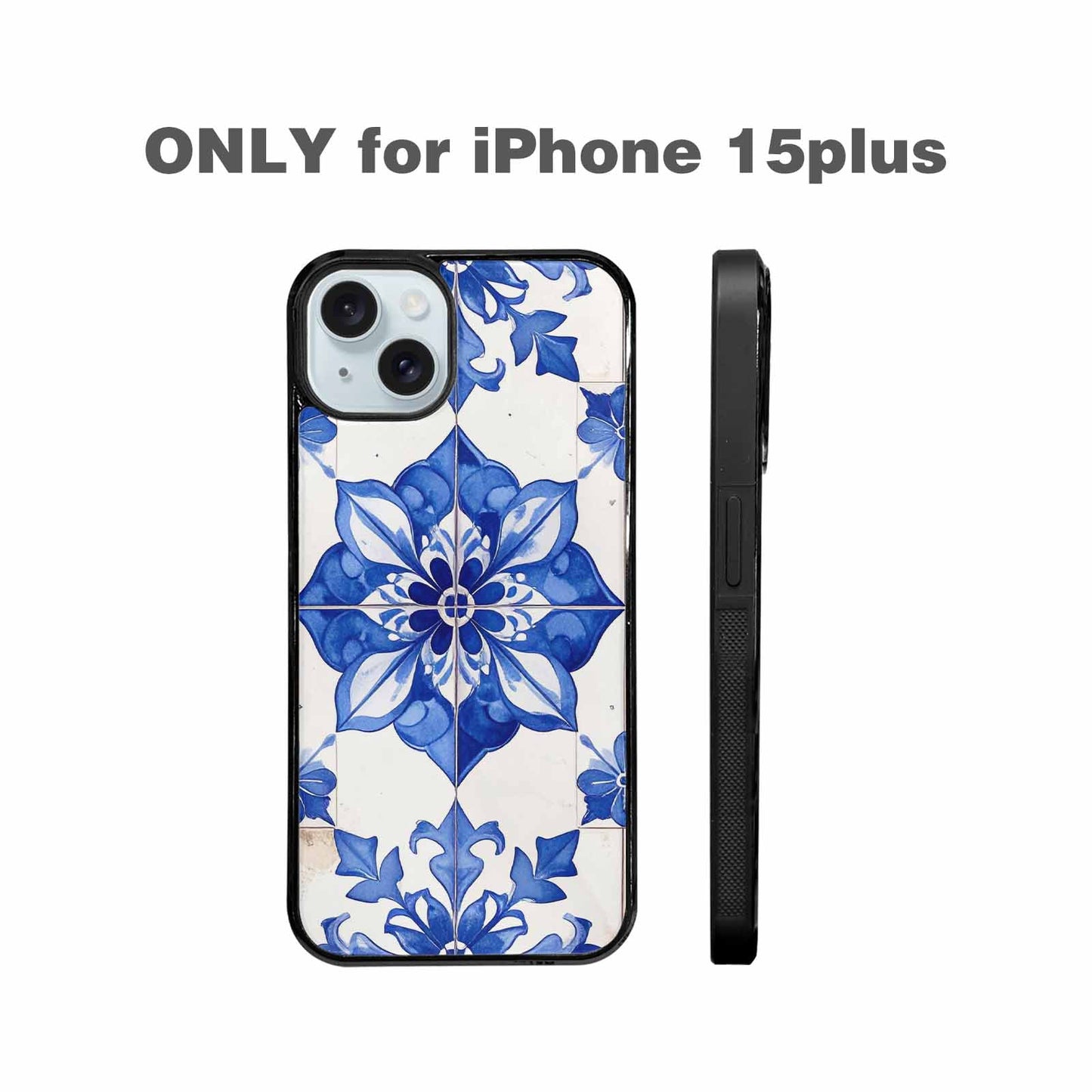 iPhone 15 Plus Case — Mexican Talavera Tile Pattern Floral Geometric, Custom Phone Case