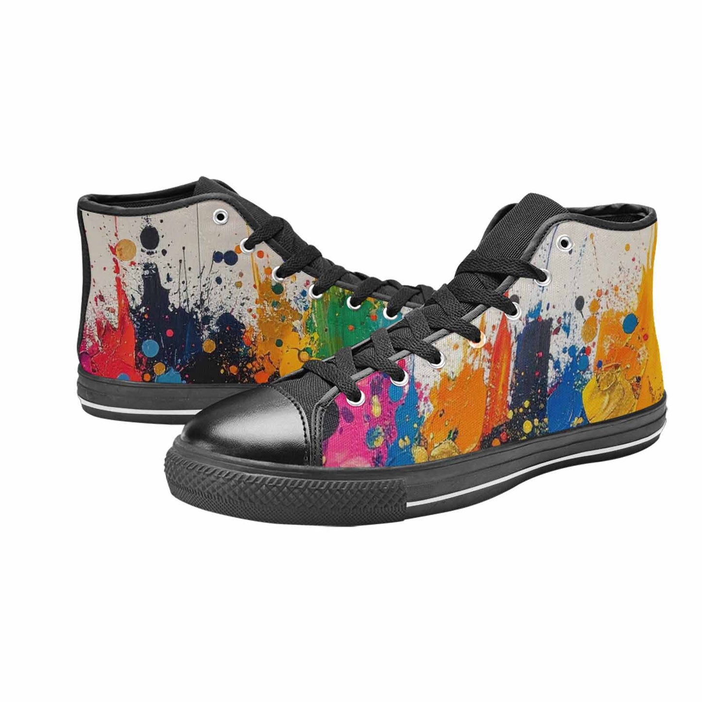 MEN'S Paint Splatter High Top Canvas Dark Academia Sneakers