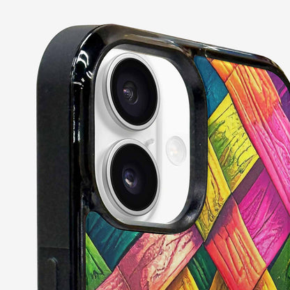 iPhone 16 Plus Case — Polysexual Flag Color Theme Small Rainbow, Custom Designed Case Cover