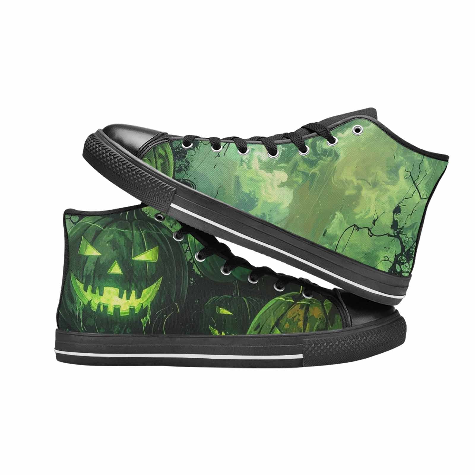 MEN'S Halloween Glowing Jackolantern High Top Canvas Dreamcore Sneakers