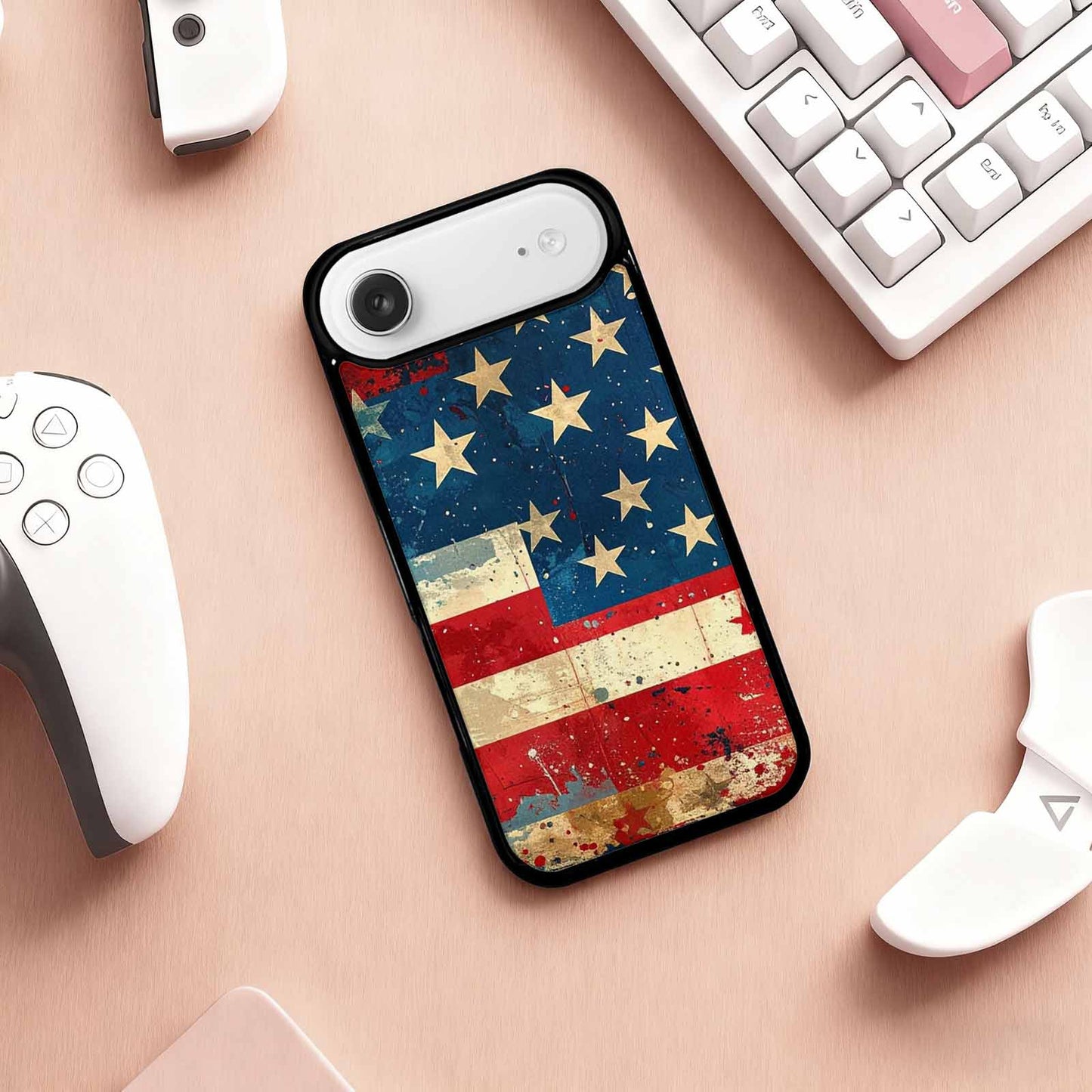 iPhone 17 Air Case — Small American Flag Stars And Galaxy, Custom Printed Phone Case
