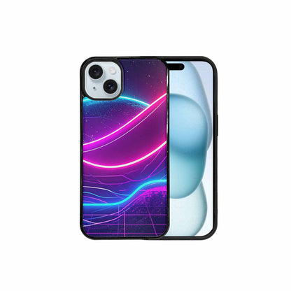 iPhone 15 Plus Case — 1980s Neon Cartoon Art Pattern, Custom Print Case Cover