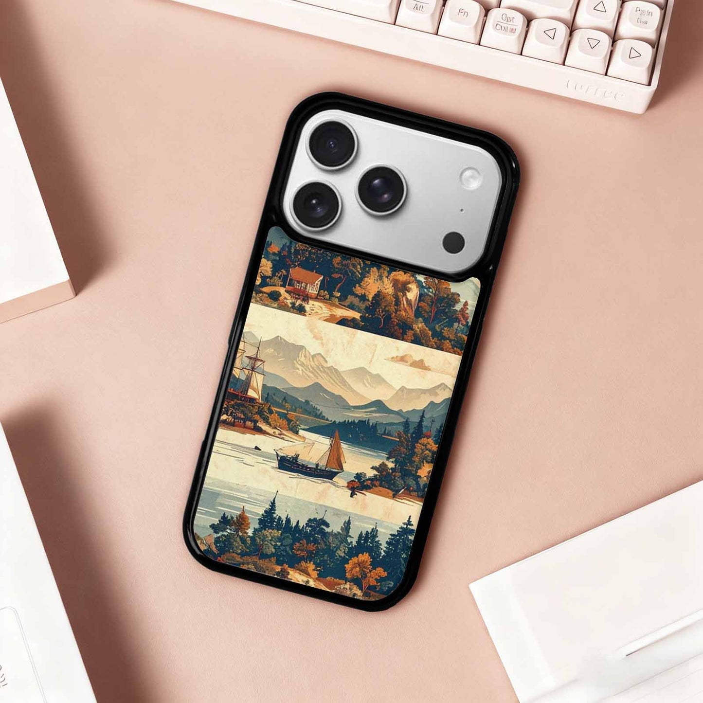 iPhone 17 Pro Case — Vintage Travel Artwork Pattern Retro Vintage, Custom Designed Case Cover
